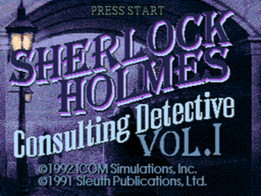 Sherlock Holmes: Consulting Detective title screen for Sega Mega CD
